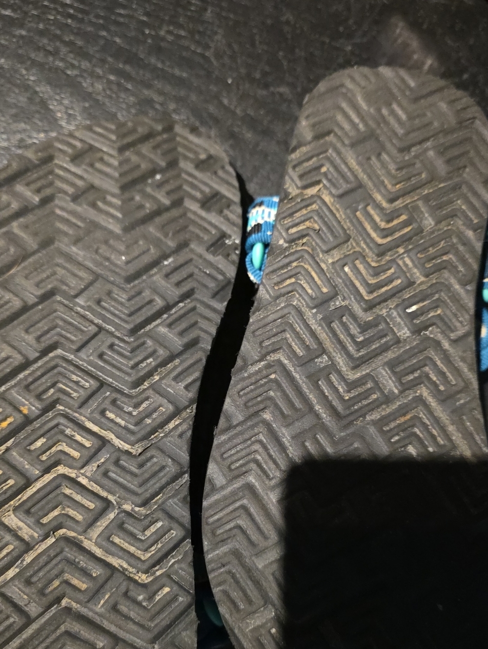 Blue Patterned Adjustable Strap Sandals - Picture 2 of 8